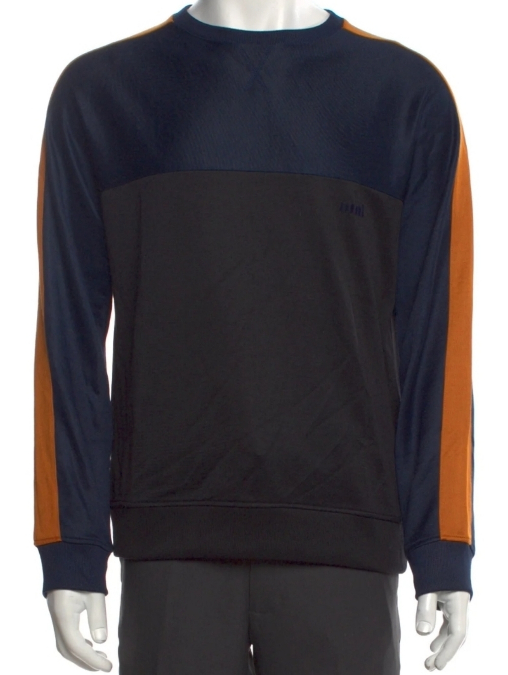 Ami Colorblock Mens Crewneck Sweatshirt Size XSmall Streetwear Trendy Casual